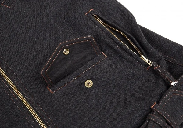 ジャンポールゴルチエJean Paul GAULTIER PARIS 裏起毛スウェットノースリーブライダースジャケット 黒40 K-76962_007