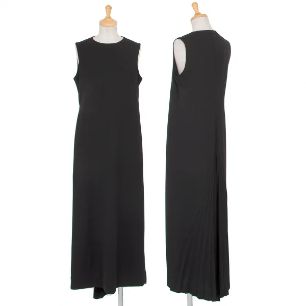 ジャンポールゴルチエ ファムJean Paul GAULTIER FEMME バックプリーツウールギャバノースリーブワンピース 黒40 K-77013_001