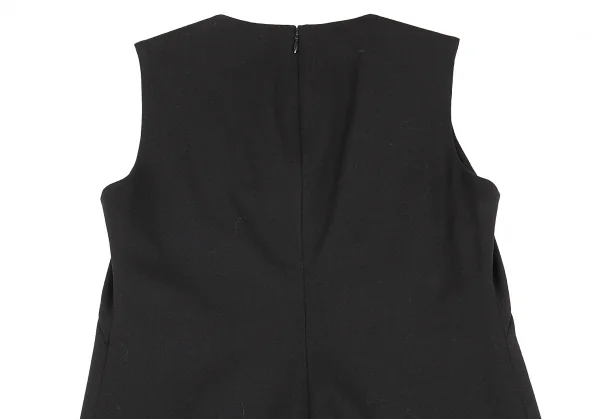 ジャンポールゴルチエ ファムJean Paul GAULTIER FEMME バックプリーツウールギャバノースリーブワンピース 黒40 K-77013_011