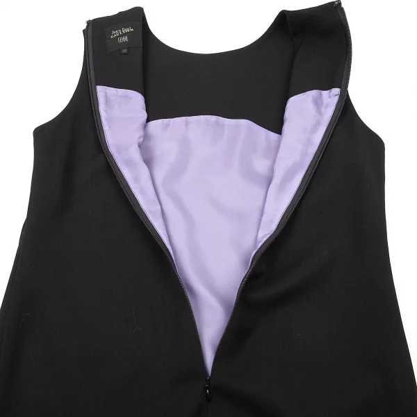 ジャンポールゴルチエ ファムJean Paul GAULTIER FEMME バックプリーツウールギャバノースリーブワンピース 黒40 K-77013_012