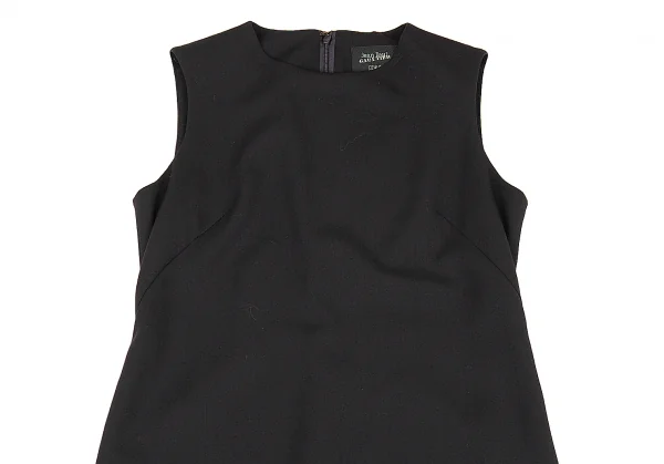 ジャンポールゴルチエ ファムJean Paul GAULTIER FEMME バックプリーツウールギャバノースリーブワンピース 黒40 K-77013_003