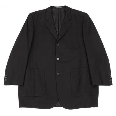 コムデギャルソン オムCOMME des GARCONS HOMME ウールギャバパッチポケットジャケット 黒