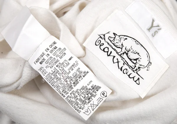 ワイズY's フロッキースパイダーロゴプリントTシャツ 白2 K-77046_012