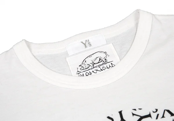ワイズY's フロッキースパイダーロゴプリントTシャツ 白2 K-77046_003