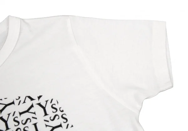 ワイズY's フロッキースパイダーロゴプリントTシャツ 白2 K-77046_006