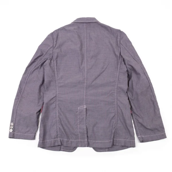 コムデギャルソン オムCOMME des GARCONS HOMME 製品染めストライプステッチ２Bジャケット 紺ピンクXS K-77075_016