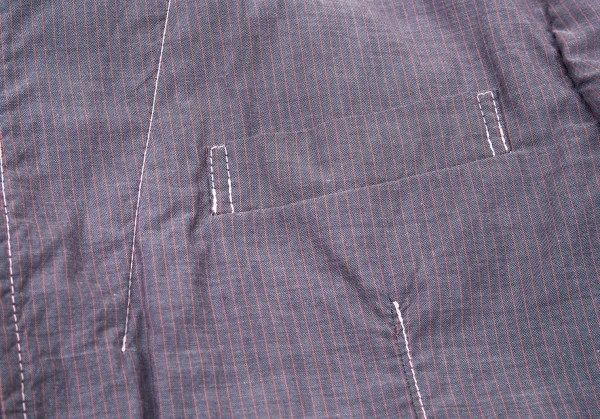 コムデギャルソン オムCOMME des GARCONS HOMME 製品染めストライプステッチ２Bジャケット 紺ピンクXS K-77075_005