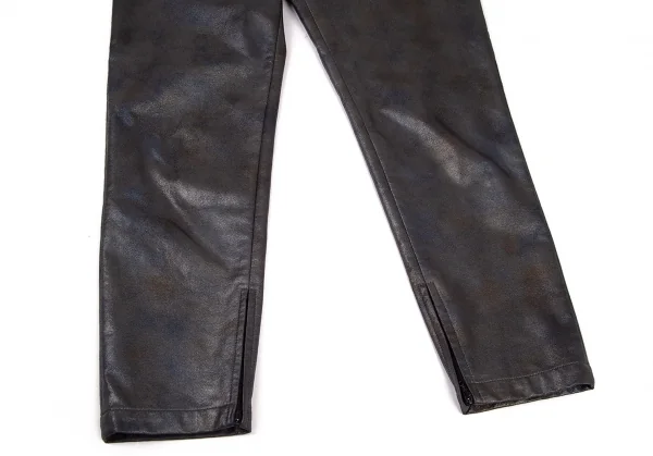 イッセイミヤケISSEY MIYAKE まだらメタリック裾ジップパンツ シルバー1 K-77094_007