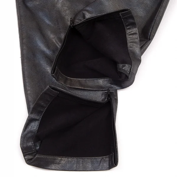 イッセイミヤケISSEY MIYAKE まだらメタリック裾ジップパンツ シルバー1 K-77094_008