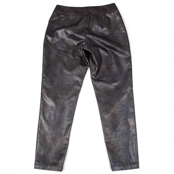 イッセイミヤケISSEY MIYAKE まだらメタリック裾ジップパンツ シルバー1 K-77094_009