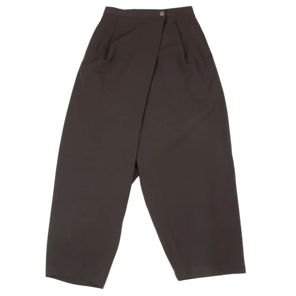 ISSEY MIYAKE Wool Half Wrap Pants Brown M K-77107_001