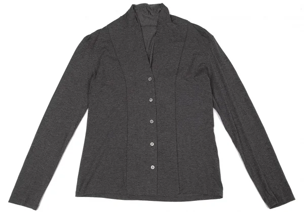 イッセイミヤケ フェットISSEY MIYAKE FETE テンセル天竺カーディガン チャコール2 K-77146_002