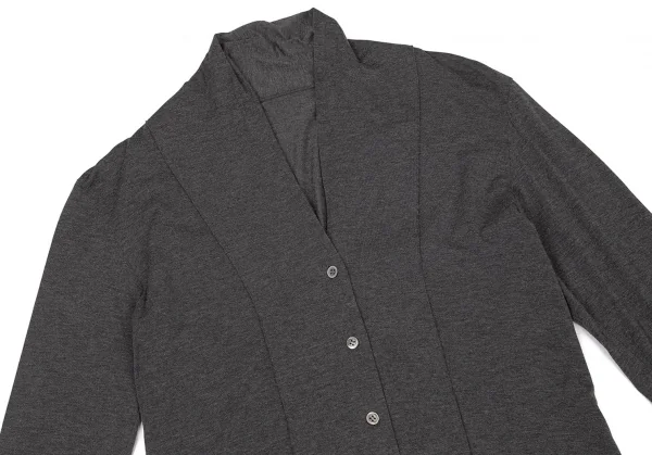 イッセイミヤケ フェットISSEY MIYAKE FETE テンセル天竺カーディガン チャコール2 K-77146_003