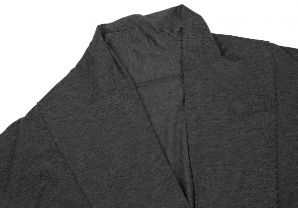 イッセイミヤケ フェットISSEY MIYAKE FETE テンセル天竺カーディガン チャコール2 K-77146_004