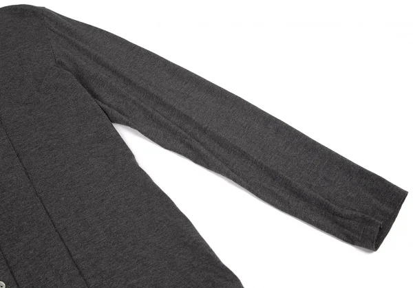 イッセイミヤケ フェットISSEY MIYAKE FETE テンセル天竺カーディガン チャコール2 K-77146_006