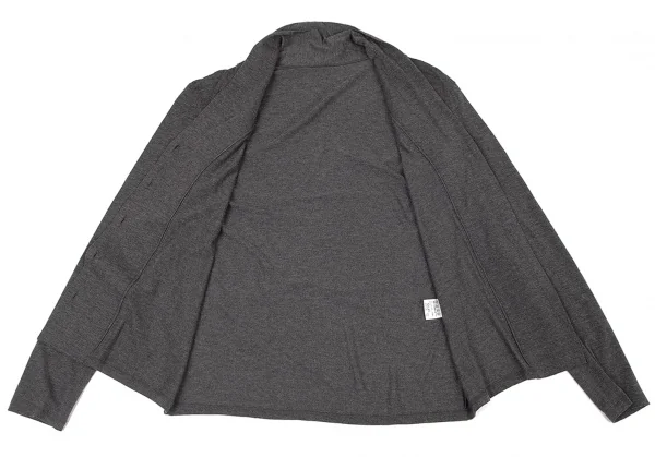 イッセイミヤケ フェットISSEY MIYAKE FETE テンセル天竺カーディガン チャコール2 K-77146_009