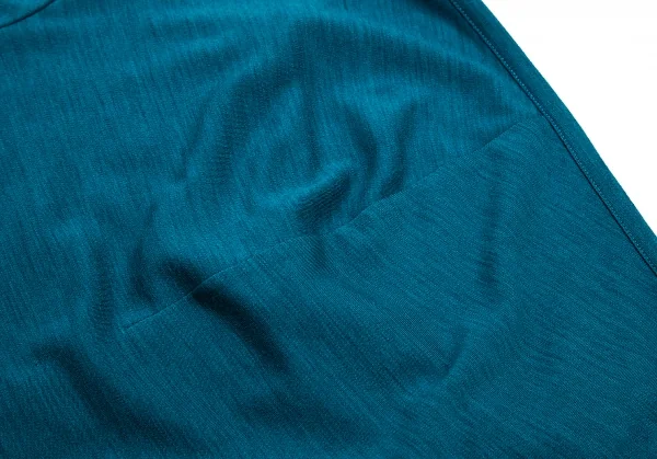 ヨウジヤマモト ノアールYohji Yamamoto NOIR ウール天竺ドレープネックカーディガン ターコイズ2 K-77257_015