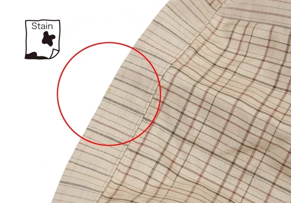 ヨーガンレールJURGEN LEHL シルクコットンチェック切替ストライプラップスカート ベージュM K-77279_010