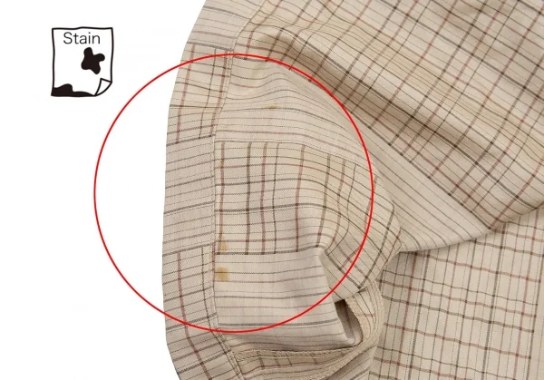 ヨーガンレールJURGEN LEHL シルクコットンチェック切替ストライプラップスカート ベージュM K-77279_011