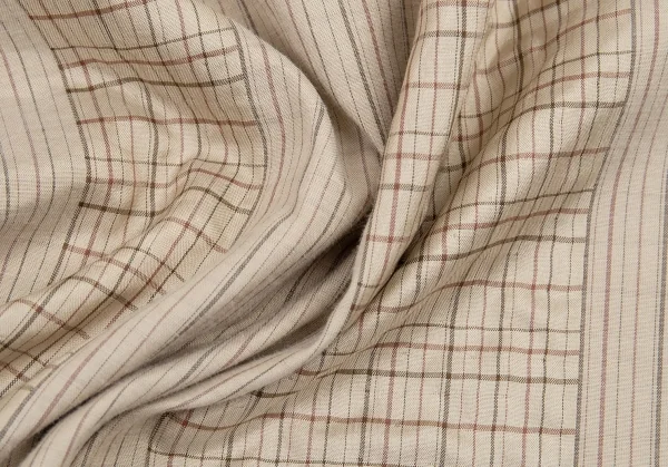 ヨーガンレールJURGEN LEHL シルクコットンチェック切替ストライプラップスカート ベージュM K-77279_013