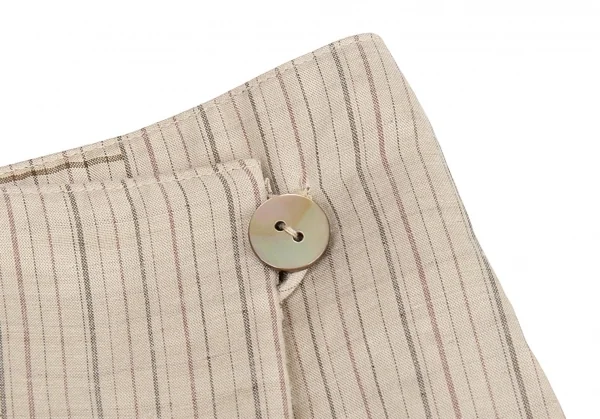 ヨーガンレールJURGEN LEHL シルクコットンチェック切替ストライプラップスカート ベージュM K-77279_004