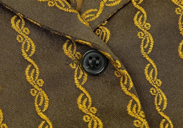 ジジリgigli 刺繍ストライプシャツ カーキ38(M) K-77282_004