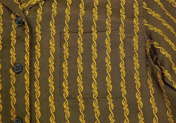 ジジリgigli 刺繍ストライプシャツ カーキ38(M) K-77282_006