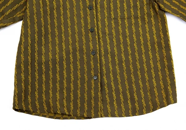 ジジリgigli 刺繍ストライプシャツ カーキ38(M) K-77282_008