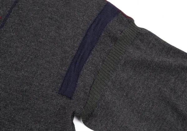 ジャンポールゴルチエ クラシックJean Paul GAULTIER CLASSIQUE イカリ刺繍ウールニットセーター チャコール他48 K-77405_005