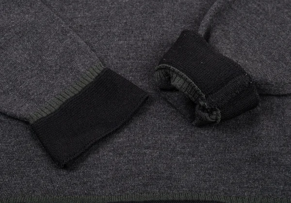 ジャンポールゴルチエ クラシックJean Paul GAULTIER CLASSIQUE イカリ刺繍ウールニットセーター チャコール他48 K-77405_006