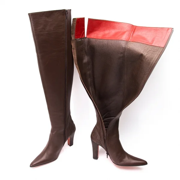 ヴィヴィアンタムVIVIENNETAM サイドジップロングブーツ 茶4(23.5位) K-77435_011
