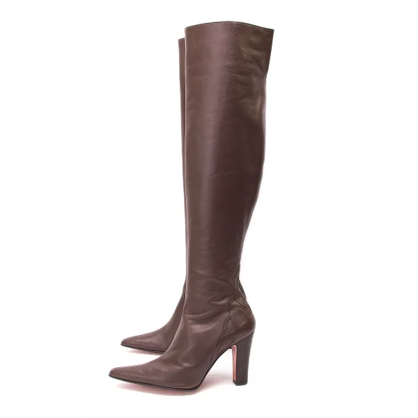 ヴィヴィアンタムVIVIENNETAM サイドジップロングブーツ 茶4(23.5位) K-77435_003
