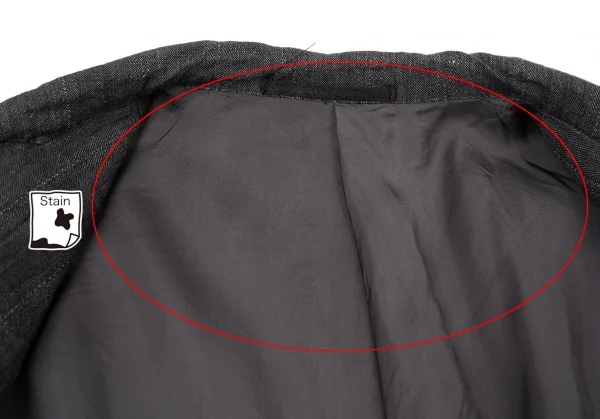 コムデギャルソンオムドゥCOMME des GARCONS HOMME DEUX リネンストライプテーラードジャケット グレーS K-77493_010