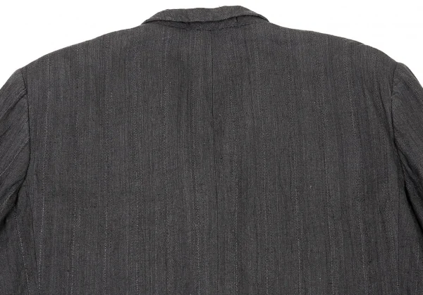 コムデギャルソンオムドゥCOMME des GARCONS HOMME DEUX リネンストライプテーラードジャケット グレーS K-77493_014