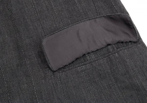 コムデギャルソンオムドゥCOMME des GARCONS HOMME DEUX リネンストライプテーラードジャケット グレーS K-77493_008