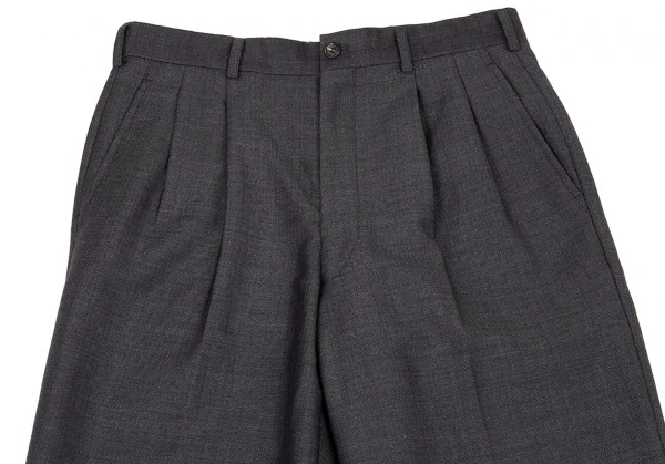 コムデギャルソンオムドゥCOMME des GARCONS HOMME DEUX ウールツータックテーパードパンツ グレーL K-77494_002