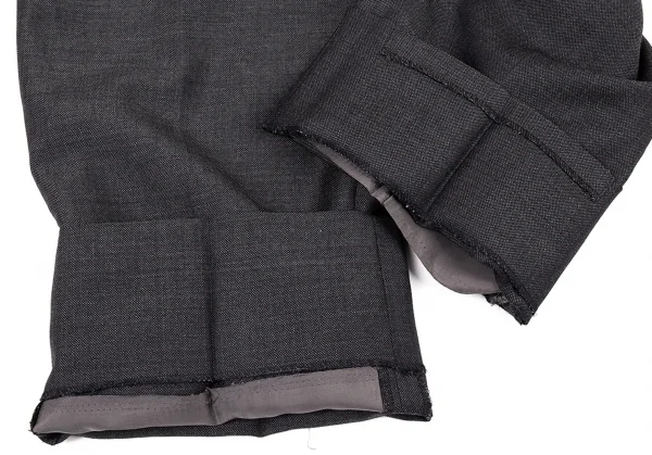 コムデギャルソンオムドゥCOMME des GARCONS HOMME DEUX ウールツータックテーパードパンツ グレーL K-77494_008