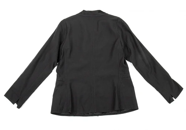 イッセイミヤケ ハートISSEY MIYAKE HaaT サテンラペルコットンレーヨンジャケット 黒2 K-77520_013