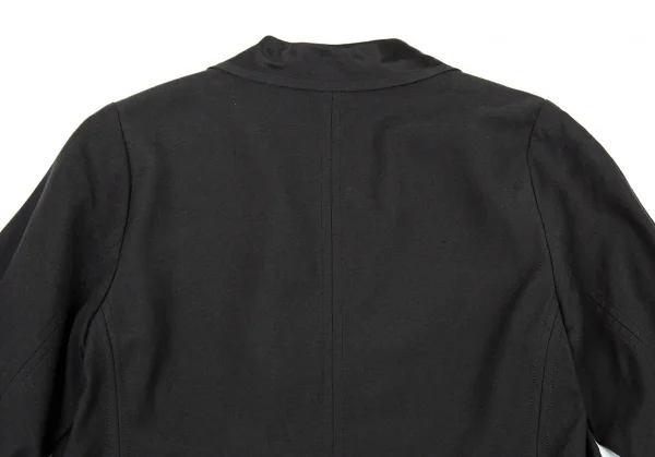 イッセイミヤケ ハートISSEY MIYAKE HaaT サテンラペルコットンレーヨンジャケット 黒2 K-77520_014