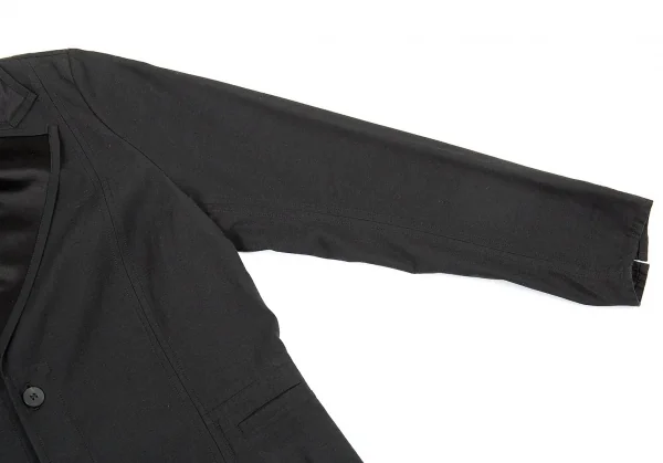 イッセイミヤケ ハートISSEY MIYAKE HaaT サテンラペルコットンレーヨンジャケット 黒2 K-77520_006