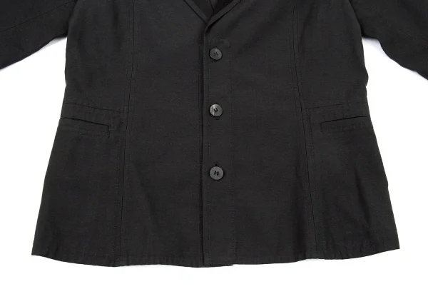 イッセイミヤケ ハートISSEY MIYAKE HaaT サテンラペルコットンレーヨンジャケット 黒2 K-77520_008