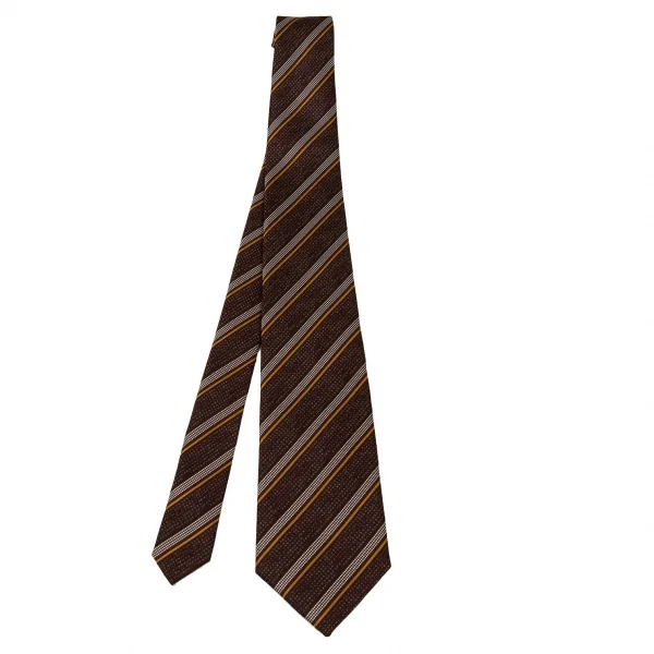コムデギャルソン オムCOMME des GARCONS HOMME レジメンタルストライプシルクネクタイ 茶白オレンジ K-77531_001