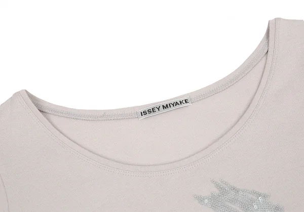 イッセイミヤケISSEY MIYAKE スパンコールTシャツ グレージュ3 K-77548_003