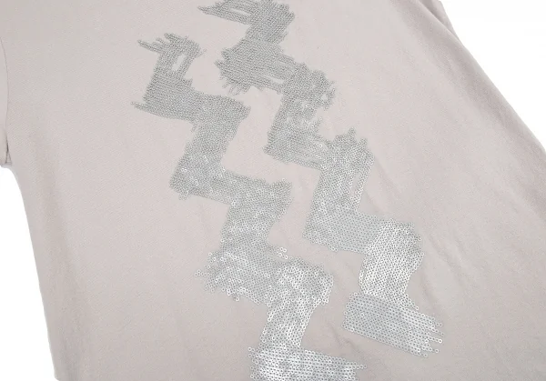 イッセイミヤケISSEY MIYAKE スパンコールTシャツ グレージュ3 K-77548_005