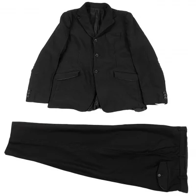 コムデギャルソン オムCOMME des GARCONS HOMME 製品染めエステルセットアップスーツ 黒