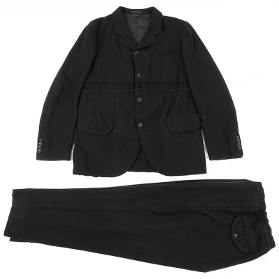 コムデギャルソン オムドゥCOMME des GARCONS HOMME DEUX 染め起毛ウールセットアップスーツ 黒