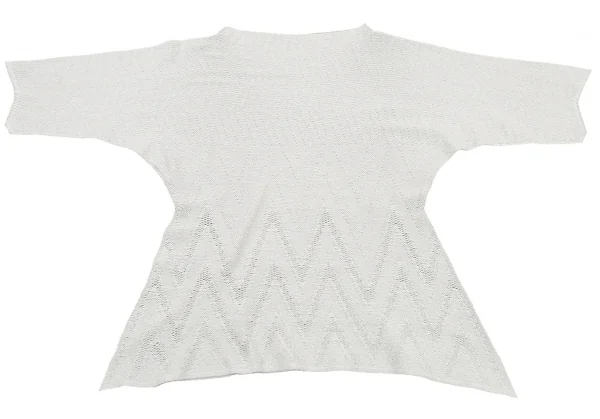 イッセイミヤケISSEY MIYAKE A.POC INSIDE カットデザインメッシュドルマンカットソー ライトグレー2 K-77668_011