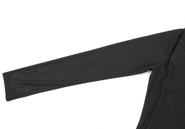 イッセイミヤケ フェットISSEY MIYAKE FETE ポリシャイニードレープカットソー チャコール2 K-77675_006