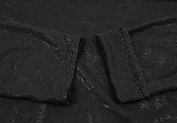 イッセイミヤケ フェットISSEY MIYAKE FETE ポリシャイニードレープカットソー チャコール2 K-77675_007