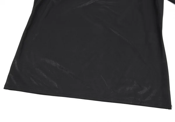 イッセイミヤケ フェットISSEY MIYAKE FETE ポリシャイニードレープカットソー チャコール2 K-77675_008